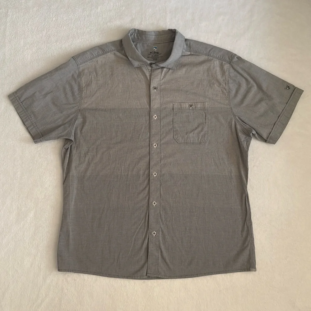 Kuhl | The Ombre Short Sleeve Button Up Casual Stripe Outdoor Shirt 7348 (XL) - Picture 2 of 16